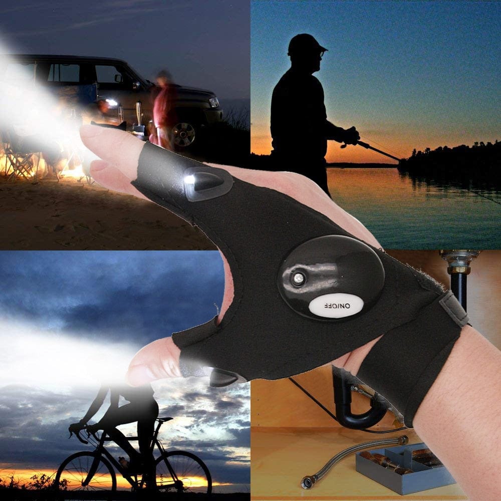 Fingerless Gloves with Flashlight | Fishing Gloves