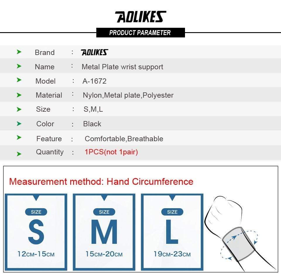 Wrist Support Brace for Arthritis / Tendonitis - Right and Left Hand