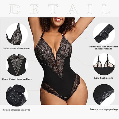 Lace V-Neck Shapewear