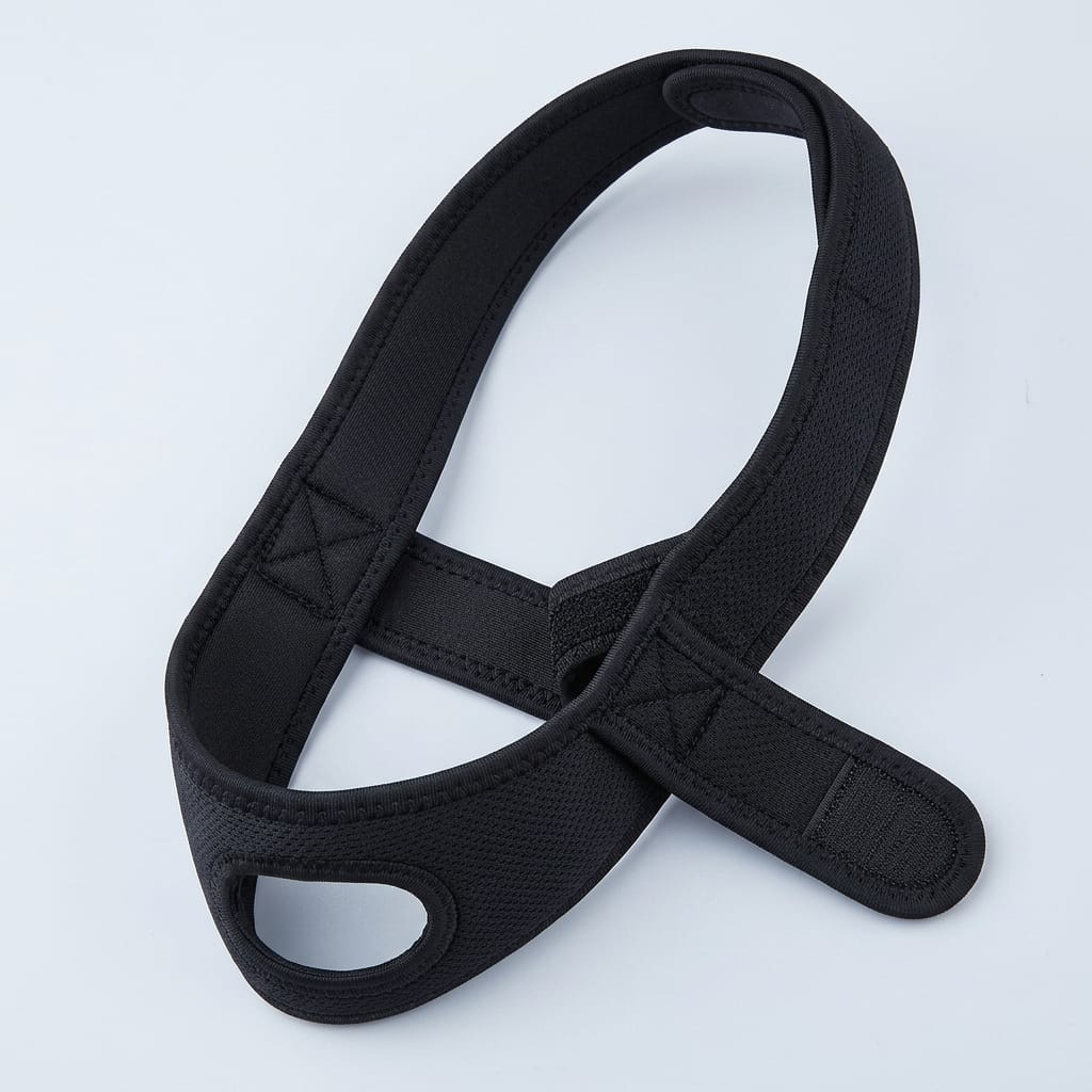 Adjustable chin strap with ear openings