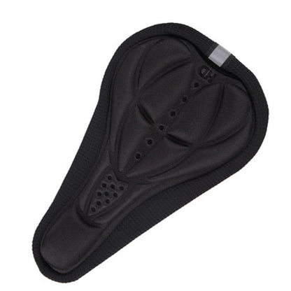 Black Gel Bike Seat Cover showing its ergonomic anatomical central relief groove.