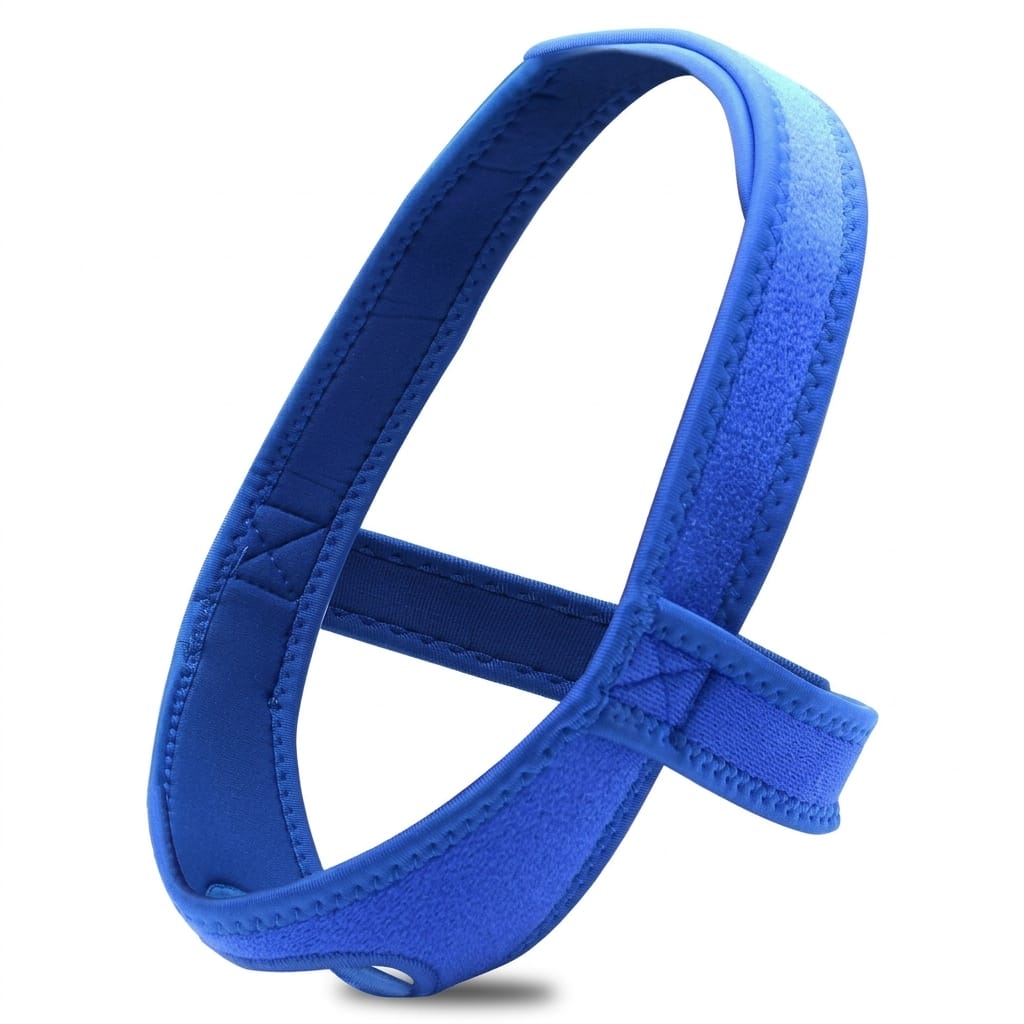 Blue chin support strap