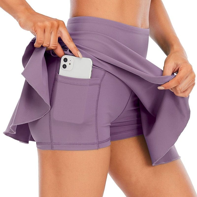 Purple Tennis Skorts with Pockets