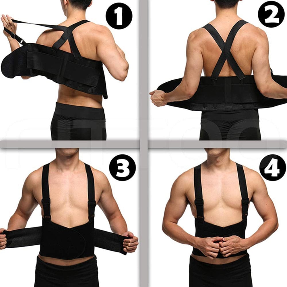 Industrial Work Back Brace | Waist Pain Protection Belt with Suspender