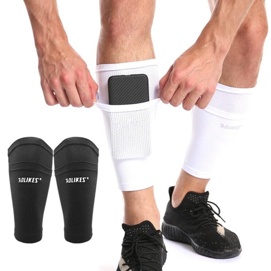 Soccer Shin Guards | Calf Compression Sleeves with Shin Guard Pocket
