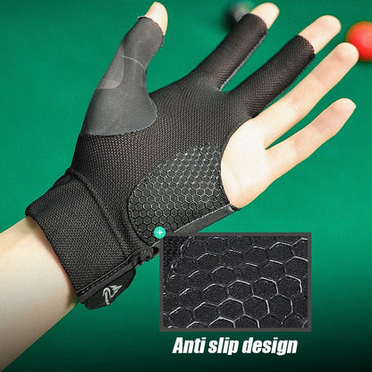 Professional Billiard Gloves | Anti-slip Pool Shooters 3 Fingers Glove