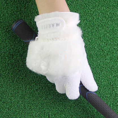 Women Winter Golf Gloves | Anti-slip Rabbit Fur Warmth Gloves