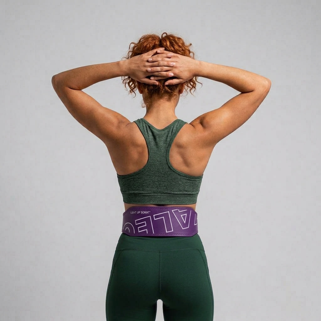 UV leather weightlifting belt