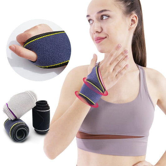 Front layout view of the Wrist Splint for Fracture highlighting the soft blue neoprene padding and wide compression straps.