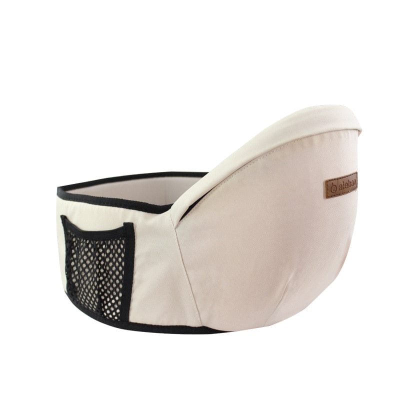 beige ergonomic infant hip carrier