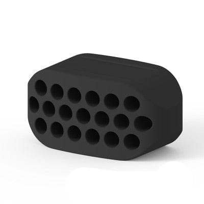 Front view of a sleek black jaw exerciser chew block highlighting the clean rectangular profile.