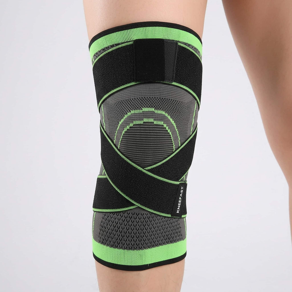 knitted compression knee brace with wrap