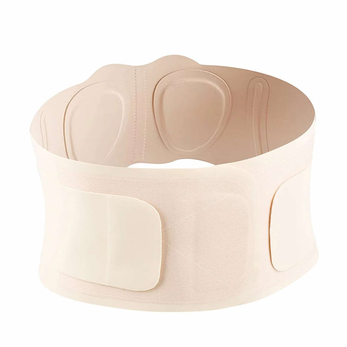 A beige lumbar brace for daily wear, shown on a plain white background.