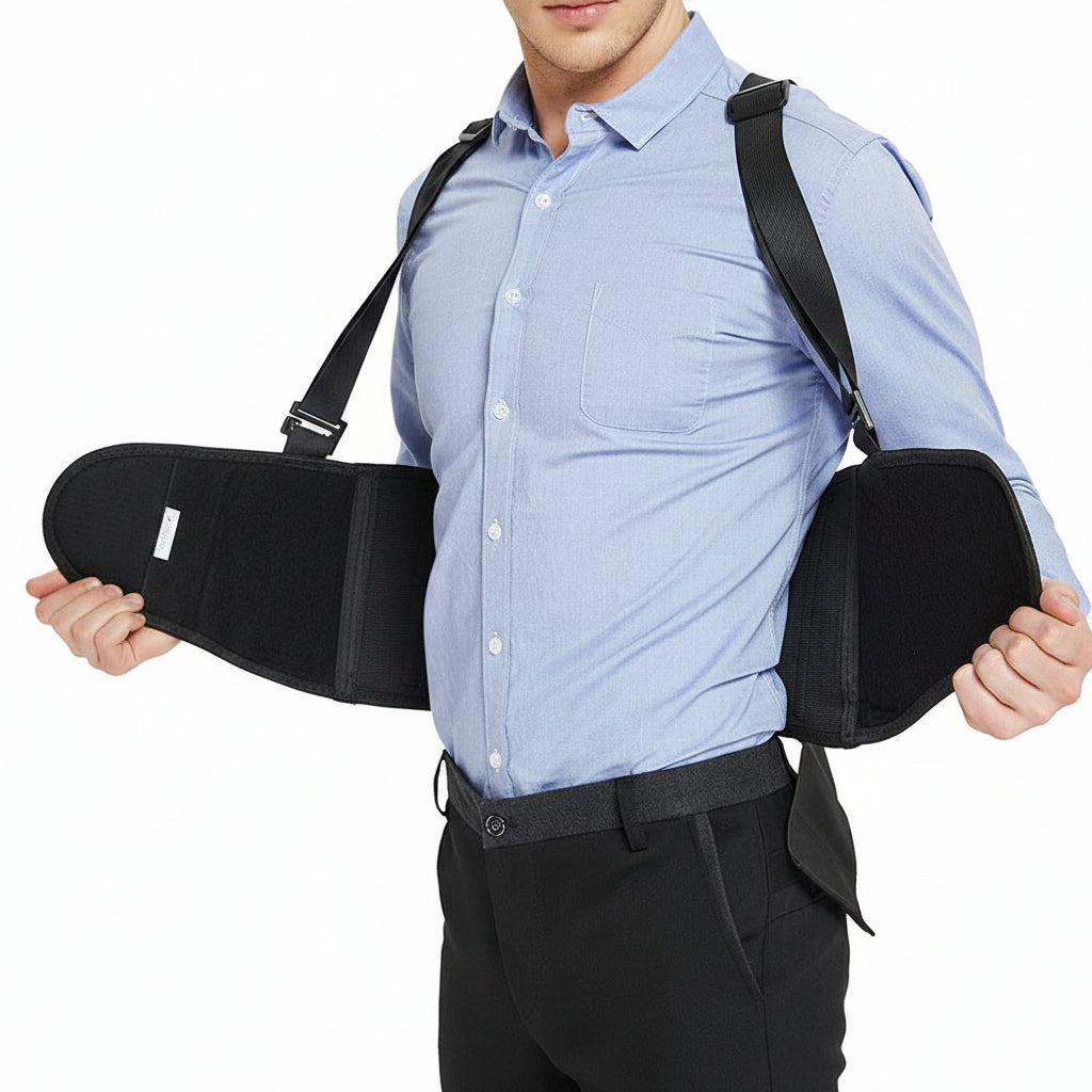 lumbar support belt with suspenders