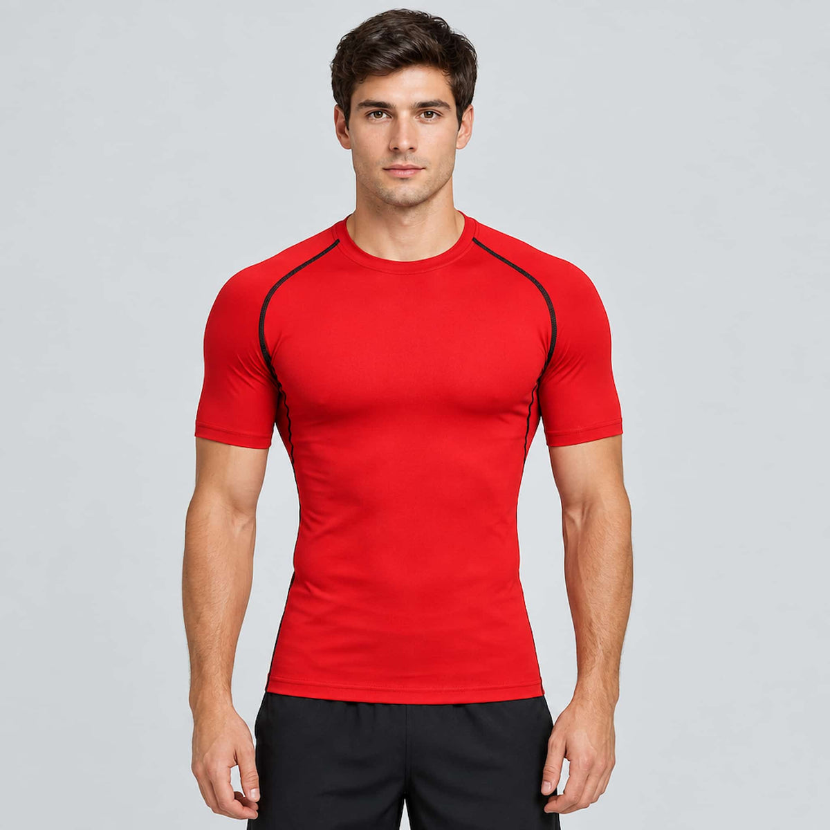 men spandex compression shirt short sleeve