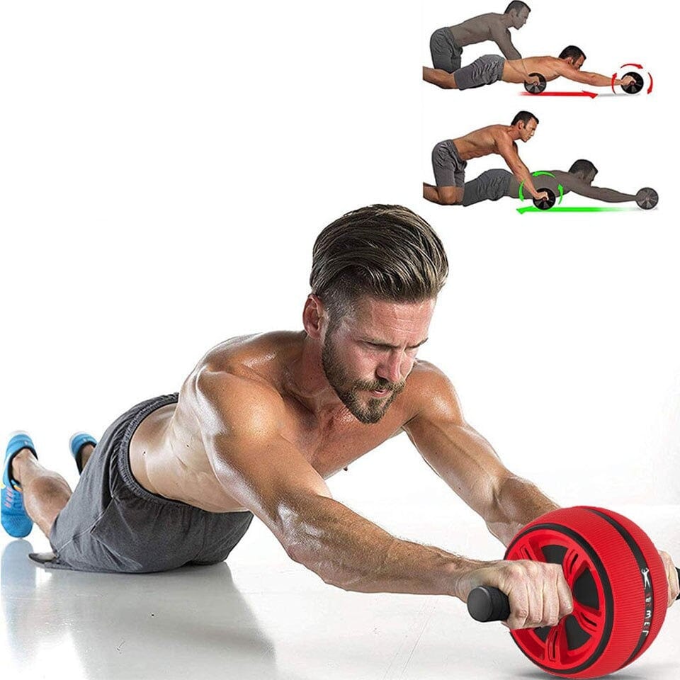 Side view of an athlete demonstrating proper alignment during a knee rollout exercise.