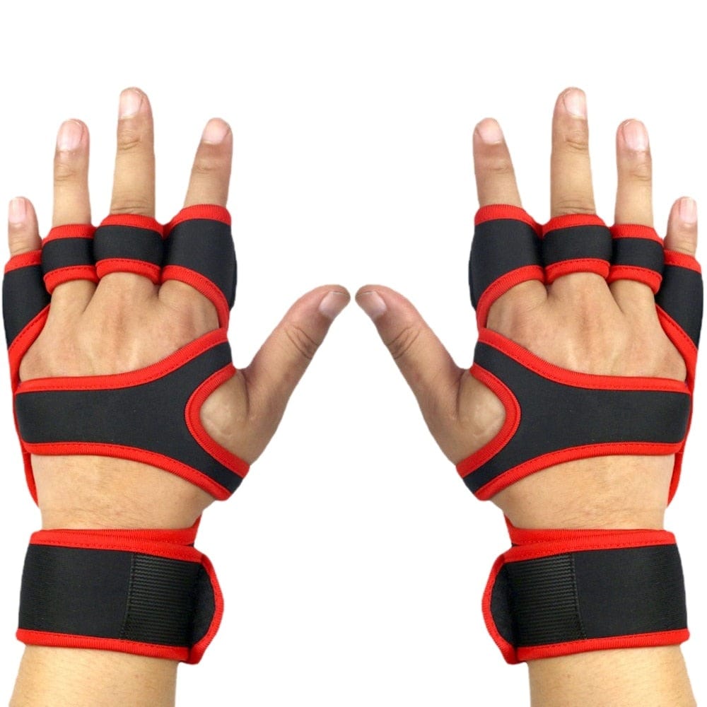 An athlete wearing the ventilated weightlifting gloves
