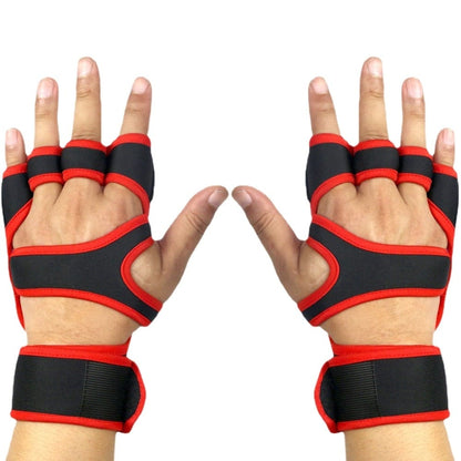 An athlete wearing the ventilated weightlifting gloves