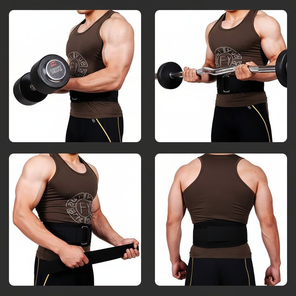 weight lifting belt with metal buckle