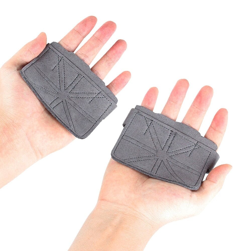 gray weight lifting gloves for men on a white background