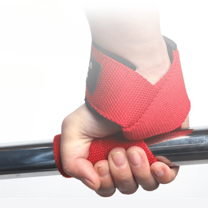 red weight lifting straps