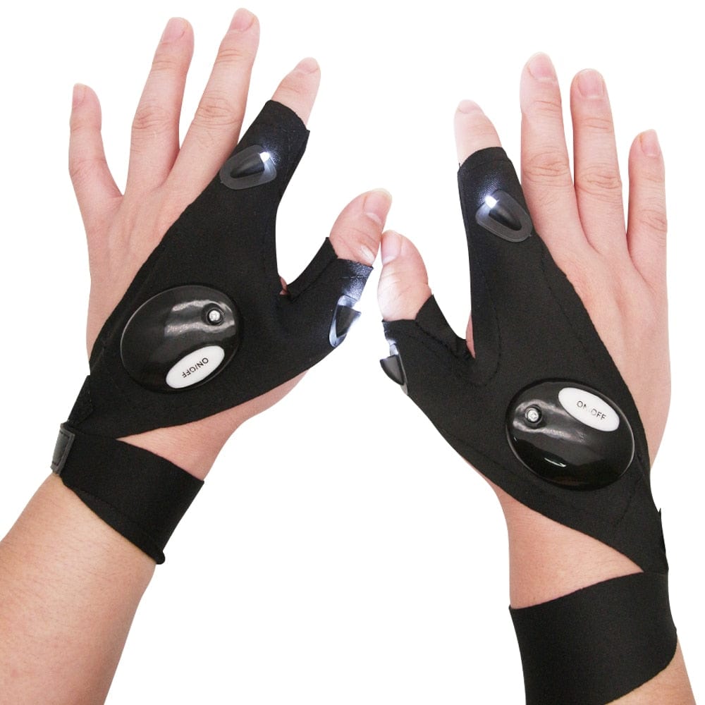 Fingerless Gloves with Flashlight | Fishing Gloves