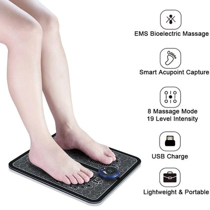 Electric EMS Foot Massager Pad | Portable Foldable Massage Mat