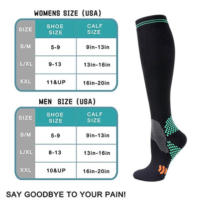 Compression Socks for Women & Men | Athletic Nylon Stockings - 30 MmHg