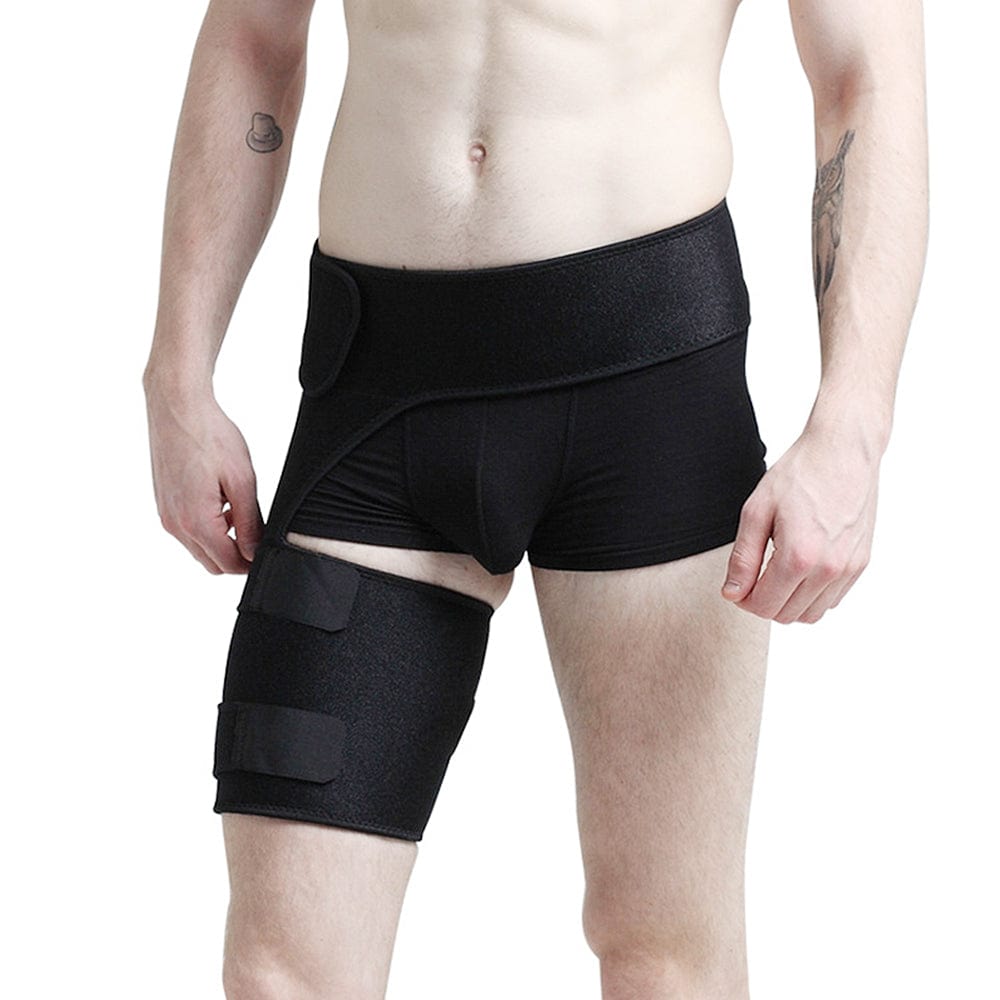 groin support brace that retains body heat for muscle warming