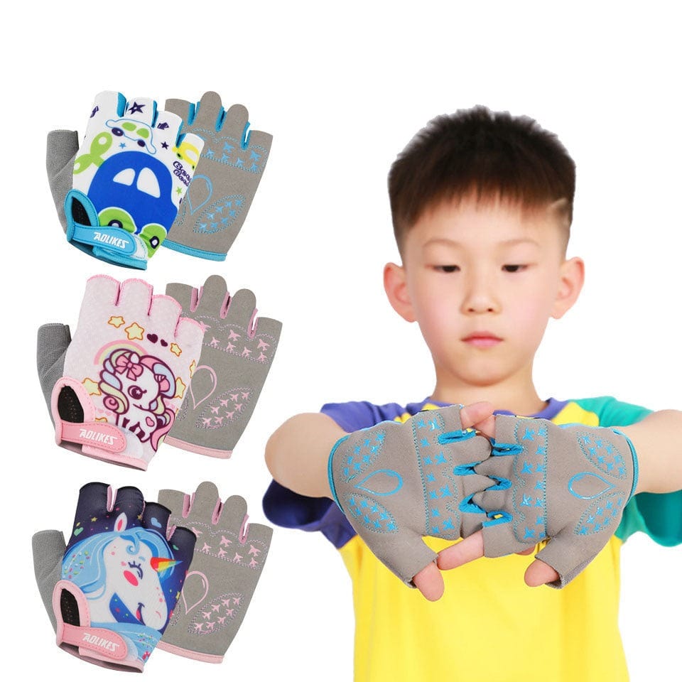 Half Finger Kids Gloves | Fingerless Gloves for Kids | Cycling Kids Gloves