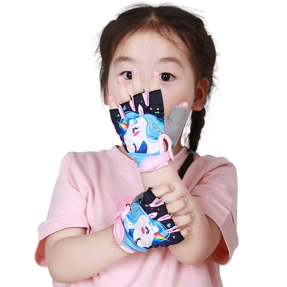 Half Finger Kids Gloves | Fingerless Gloves for Kids | Cycling Kids Gloves