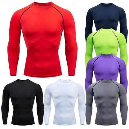 Men Compression Shirt | Men Quick Dry Cycling Running Long Sleeve Tshirt
