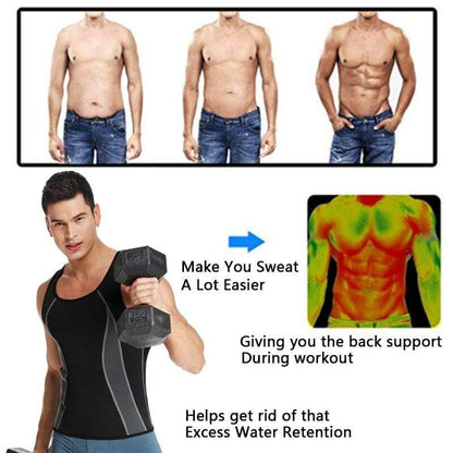 Neoprene Men Body Shaper | Promote Sweat Zipper Vest Waist Trainer