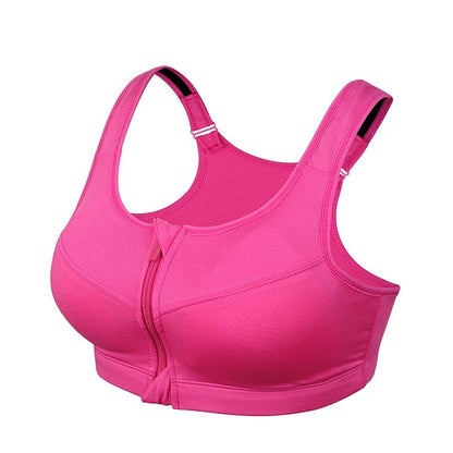 High Impact Sports Bra | Women Zipper Push Up Sports Bras