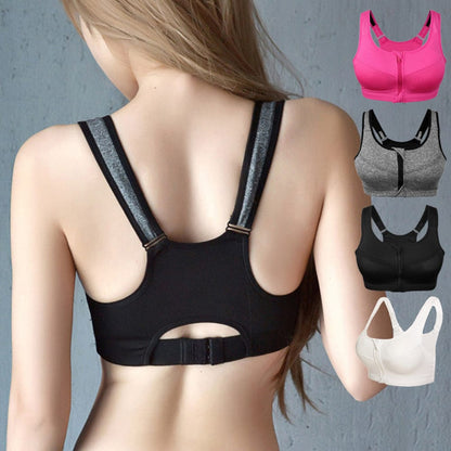 High Impact Sports Bra | Women Zipper Push Up Sports Bras