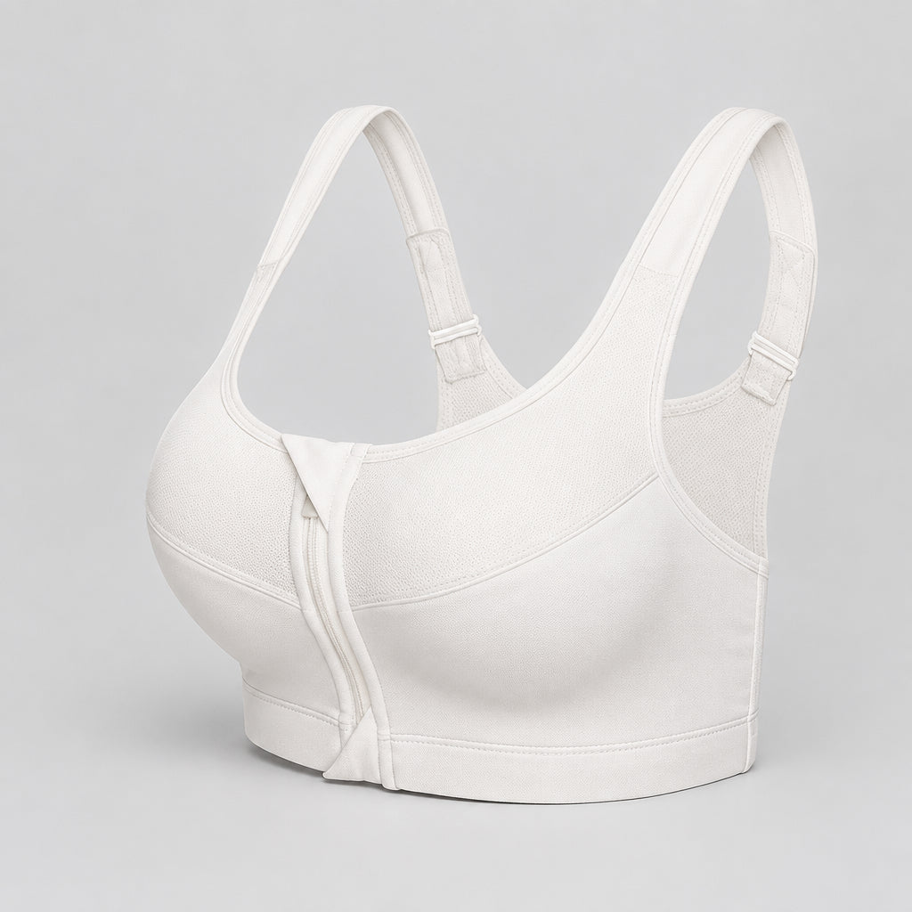 women zipper push up sports bra